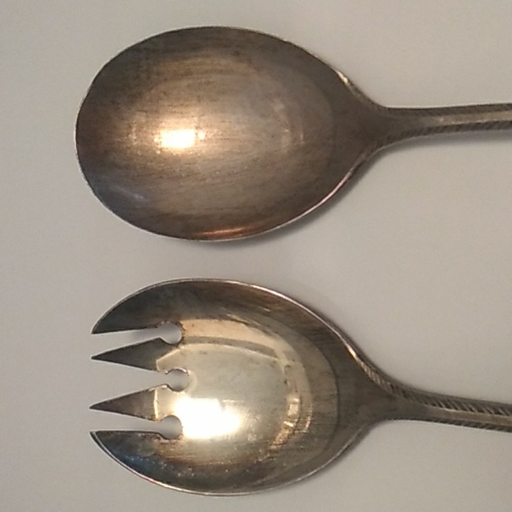 F.B. Rogers Silver Italy Salad Set - Picture 3 of 7
